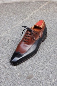 Men Brown And Black Two Tone Formal Shoes, Men Dress Shoes, Men leather shoes