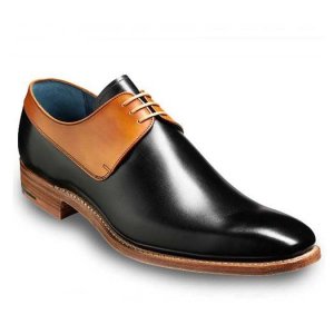 Men Fashion Black and Tan two tone derby shoes Men formal leather shoes