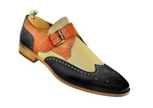 Men Handmade Formal Leather Shoes Dress Oxford Wing Tip Black Beige Shoes