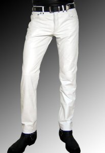 Men Leather Jeans white Leather Pants white Trousers Men, Men dress pant