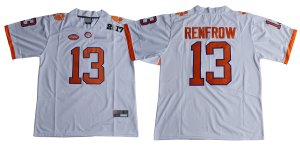 Men's 2017 Clemson Tigers College Stitched Jerseys #13 Hunter Renfrow- White