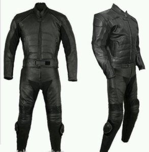 Mens Black Bike Racing Motorcycle Leather Suit Leather Jacket & Pants XS to 6XL