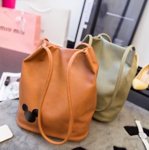 Mickey Minnie Bucket Women Messenger Bags Leather Handbags Ladies Clutch Bag Bol