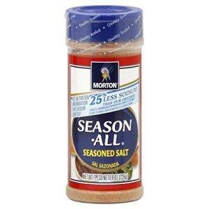 Morton 25% Less Sodium Season All Seasoned Salt 8 OZ (Pack of 14) + (6 Pack of M