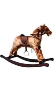 MT9010 - Large Brown Rocking horse with sound effects - 31H x 16W x 41.5D