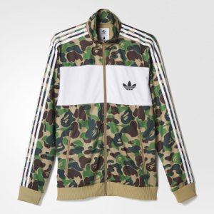 New Adidas Originals X Bape Firebird camouflage Zip Jacket Green Camo Men BK4569