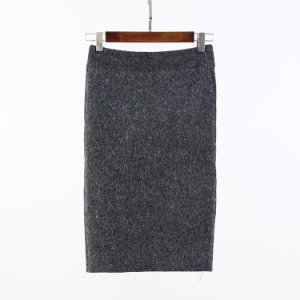 Xindi - New fashion winter back split slim knee length knit skirt