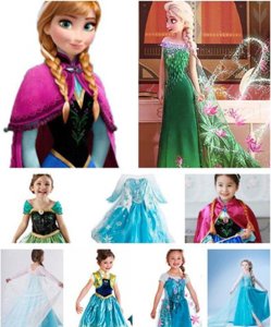New! Girls Disney Elsa Frozen Dress Costume Princess Anna Party Dresses Cosplay