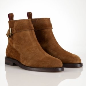 New Handmade Mens JODHPUR BROWN SUEDE ANKLE HIGH WELTED SOLE BOOTS