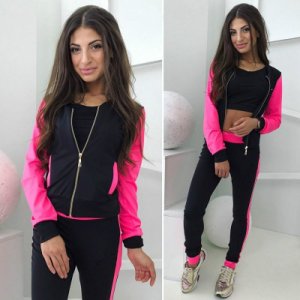 New Women's Fashion Three Pieces Sports Suits Casual Long Sleeve Fitness Jogging