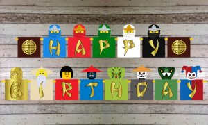 Ninjago Lego Happy Birthday Banner - Digital PDF File - Printable