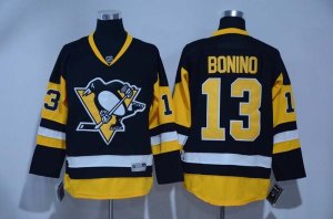 Number 13 Nick Bonino Jerseys Pittsburgh Penguins black yellow t shirts