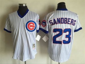 Number 23 Ryne Sandberg Jerseys Chicago cubs White Striped t shirts