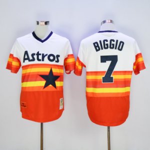 Number 7 Craig Biggio Jerseys Astros white orange Rainbow t shirts