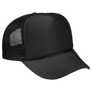 OTTO Trucker Hat Polyester Foam Front Five Panel Pro Style Mesh Back Caps Black