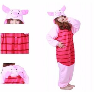 Piglet Pig Kigurumi Pajamas Anime Cosplay Costume Unisex  Onesi* Sleepwear Adult