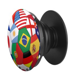 Pop Grip - Soccer Ball World Socket - Expanding Stand for Smart iPhone Android