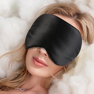 Pure Silk Sleep Mask Side Sleepers Nose Pad No Wrinkles,Adjustable Eye Mask for