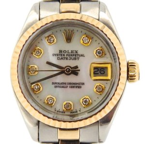 Rolex Datejust Ladies 2Tone 14K Gold & Steel Watch Oyster White MOP Diamond 6917