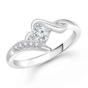 Round Simulated Diamond 14K White Gold Over Wedding Ring