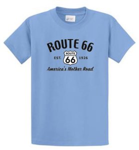 Route 66 Novelty Mens Printed Tee Shirts Regular to Big and Tall Sizes Port & Co
