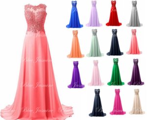 Sexy Lace Bridesmaid Prom Dress Formal Evening Party Ball Gown Stock Size 6-22