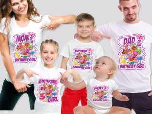 Shopkins Personalized Family T-shirts. Girls Shopkins Personalized Birthday Top.