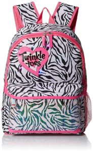 SKECHERS Twinkle Toes Youth Light-Up Neo Zebra Hot Pink MultiPocket Backpack NWT