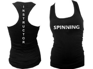 Spinning Instructor gym women black racerback slim fitted sleeveless tank top