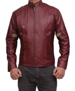 Star Lord Jacket Guardians of the Galaxy, Maroon Leather Jacket For Men, Celeb