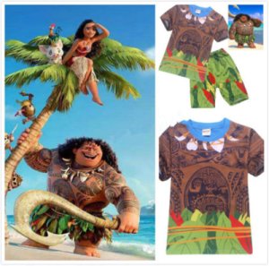 Unbranded - Summer moana kids boys girls maui national style top t shirts and shorts outfits