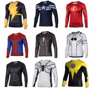 Unbranded - Superhero costume tee spiderman captain america superman t-shirt sports jersey