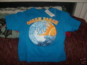 The Children's Place Blue Ocean Beach Shirt Size 6/9 Months Boy's NEW HTF
