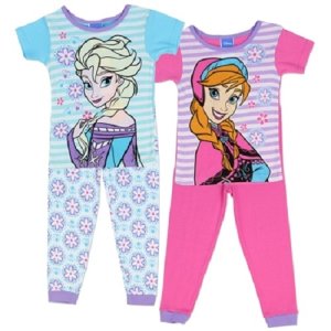 Toddler Girl's Disney Frozen Pajama Set, Anna or Elsa 2-Piece Sleepware Sets