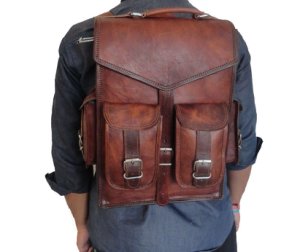 Travel Backpack Leather Laptop Men Rucksack School Travel Shoulder Satchel Women