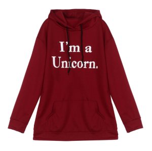 Unicorn Hoodie Sweatshirt Animal Pullover I AM A UNICORN Print Girls Women