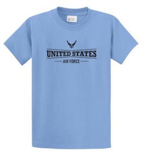 US Air Force Mens Printed Tee Shirts Regular to Big and Tall Size Port & Co