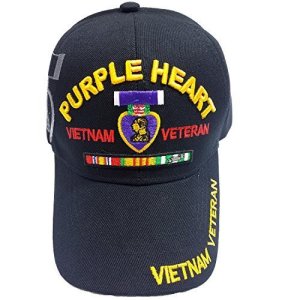 US Military Purple Heart Medal Vietnam Veteran Cap (Black)