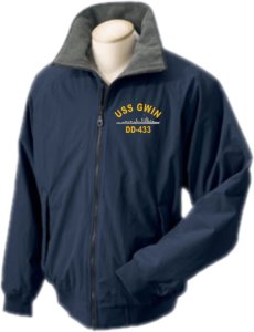 USS GWIN DD-433  DIRECT EMBROIDERED PORTLANDER JACKET..NEW
