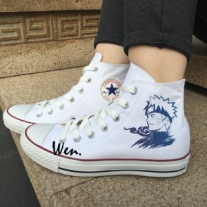 Uzumaki Naruto Shoes Anime Converse All Star Men Women Fashion Sneakers High
