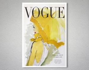 Vogue July August 1950 Cover, Vintage Fashion Poster, Sticker, Canvas Print