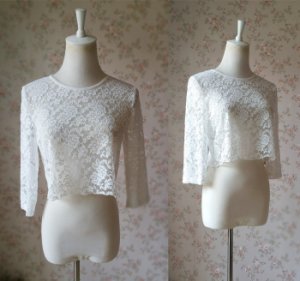 White Lace Crop Tops Long Sleeve Lace Crop Tops Women Crop Lace Tops Plus Size