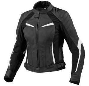Womans Motorbike BIKER Style Black Leather Jacket All Size Safety pads