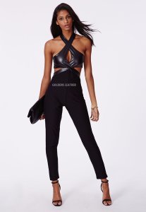 Goldensleather - Women pure leather jumpsuit genuine lambskin catsuit romper all color tailor-208