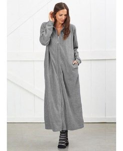 Unbranded - Women's gray oversized cozy lounger robe wrap soft warm fleece choose size