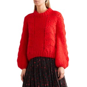 Women's The Julliard Mohair And Wool Blend Pullover Sweater Fiery Red