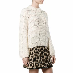 Women's Vanilla Ice White The Julliard Mohair And Wool Blend Pullover Sweater