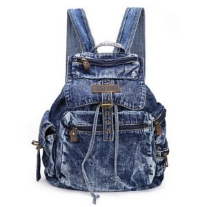 Womens fashion denim Backpack Casual Travel backpacks school bags vintage school