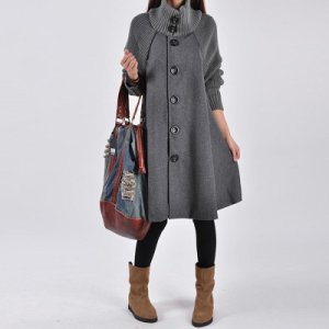 Wool Blend Fashion Outwear Jacket Coat Newly Women Loose Trench Cape Coat M 2xl