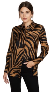 3.1 Phillip Lim Long Sleeve Zebra Print Blouse